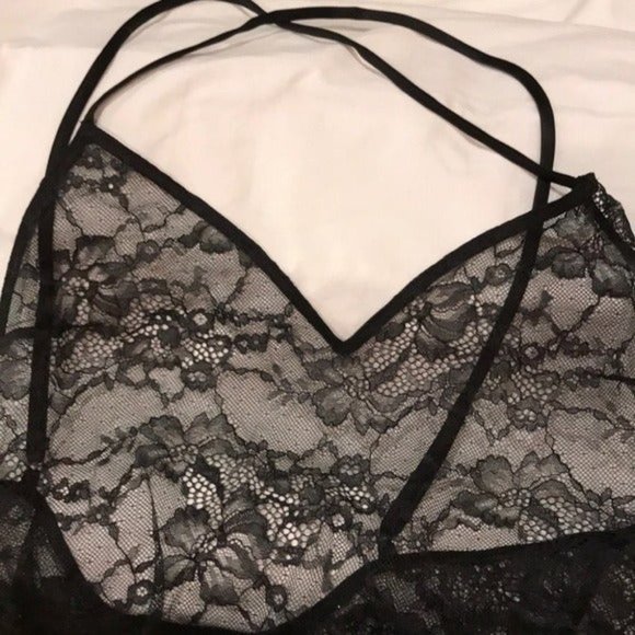 Very Sexy Satin & Tulle Midi Slip Gown Sheer Babydoll L - Picture 2 of 4